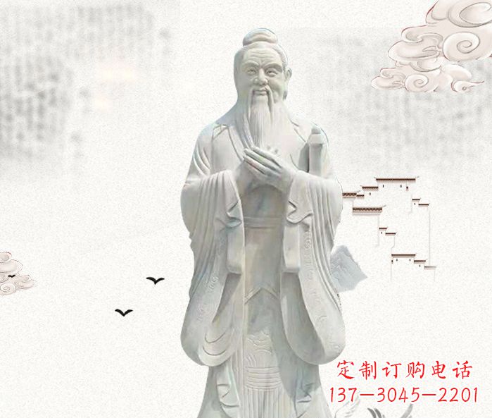常州校园景观先师孔子石雕