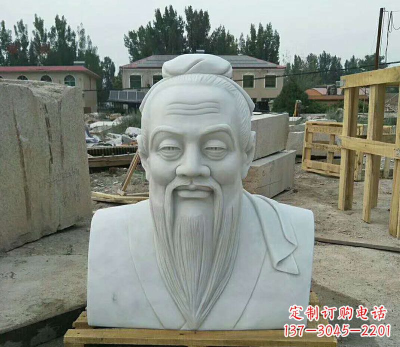 常州校园孔子古代人物胸像石雕