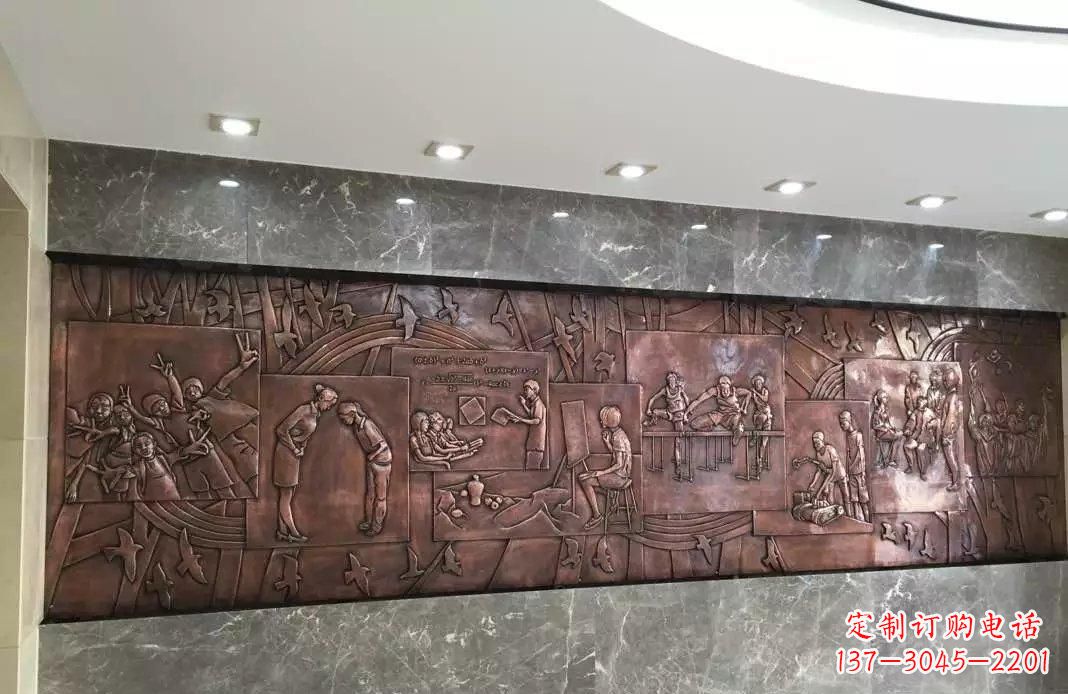 常州校园老师与学生铜浮雕