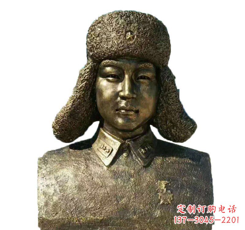 常州校园雷锋头像铜雕