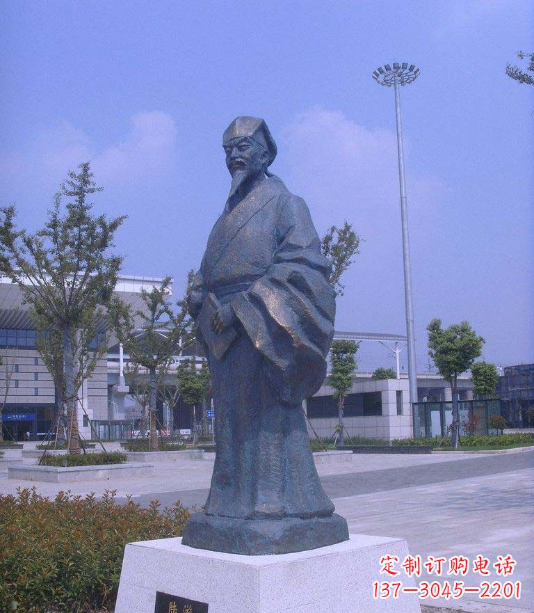 常州校园陆游名人铜雕