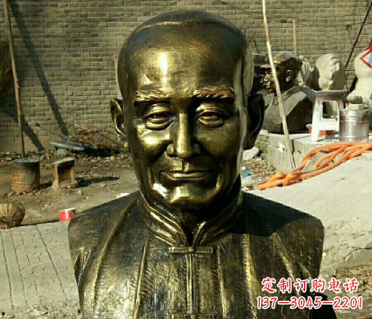 常州校园名人叶圣陶胸像铜雕