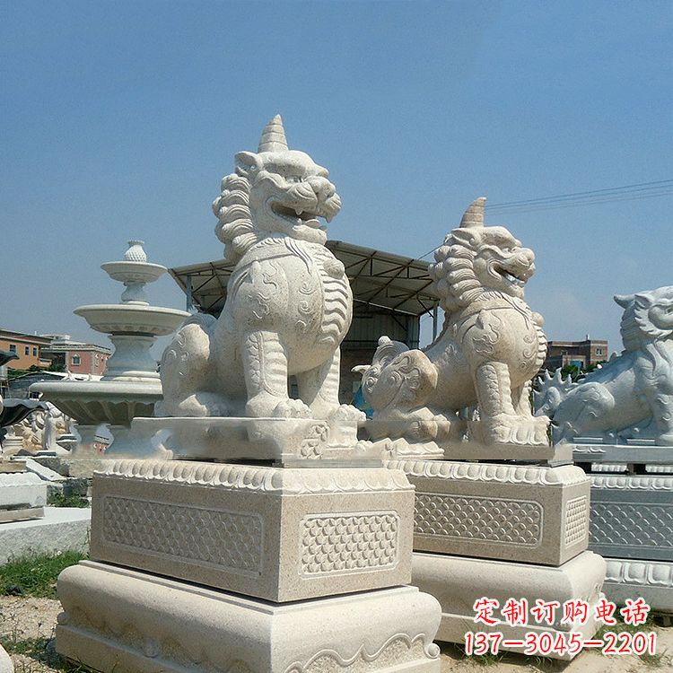 常州獬豸 石雕 独角兽-法院大门神兽雕塑