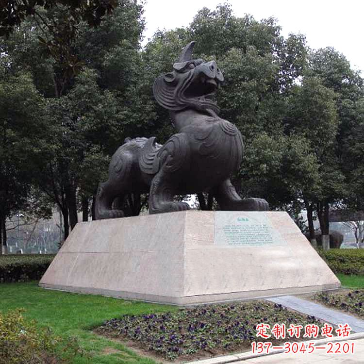常州獬豸神兽雕塑-公园上古神兽景观雕塑