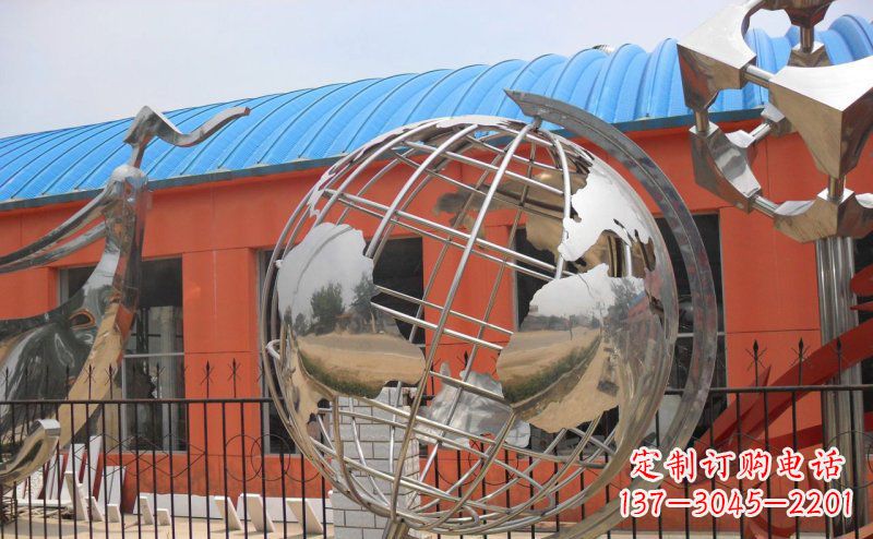 常州学校不锈钢地球仪雕塑