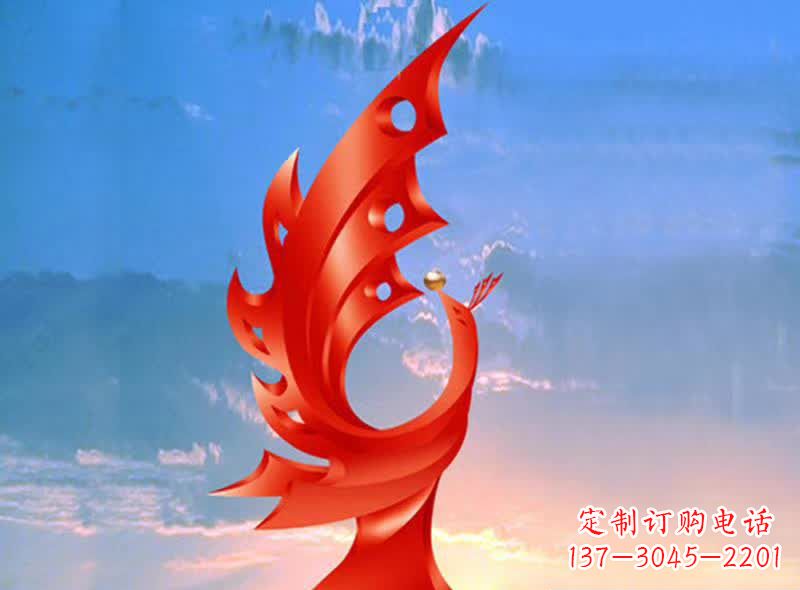 常州学校不锈钢奋进凤凰标志雕塑