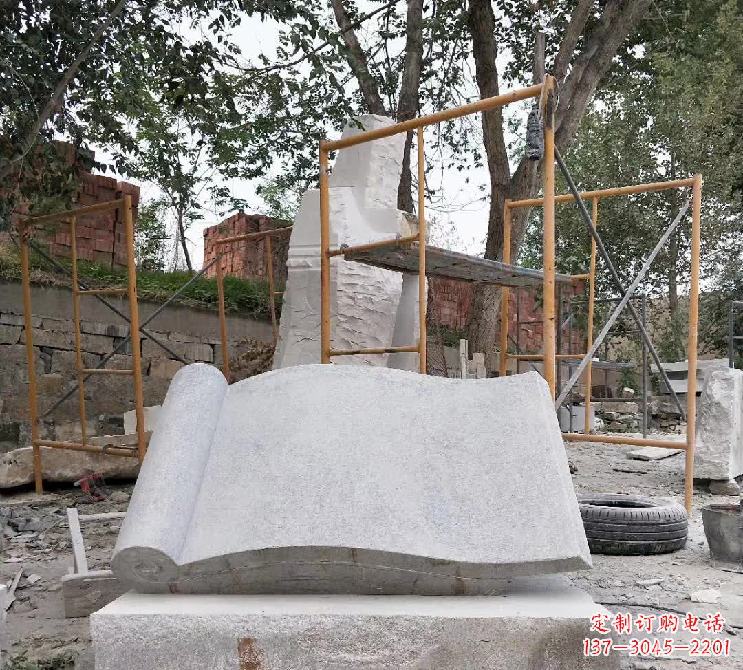 常州学校无字书籍石雕