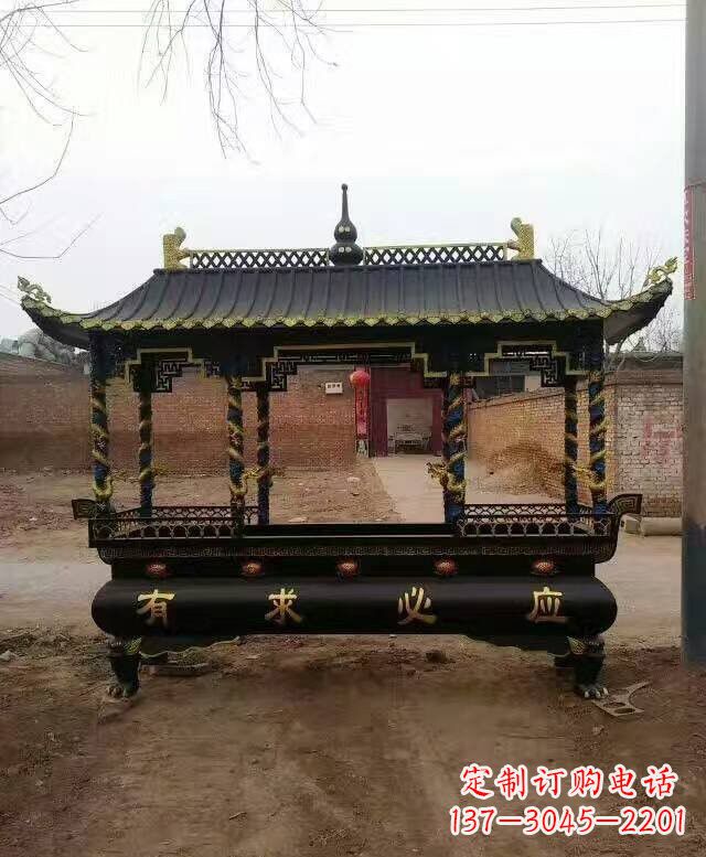 常州有求必应方形香炉铜雕