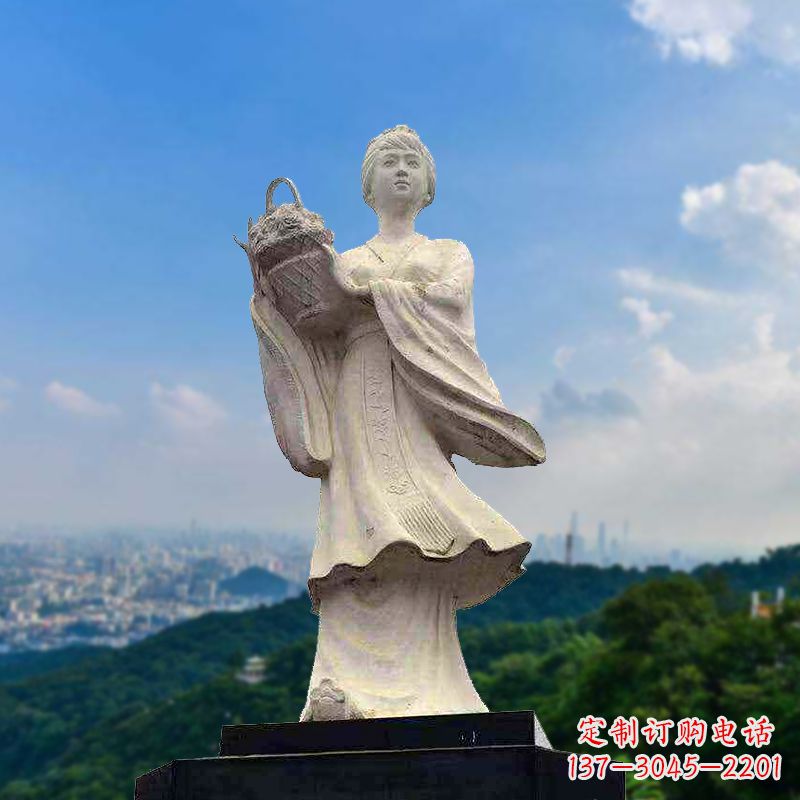 常州虞姬景观石雕像-景区园林古代美女雕塑
