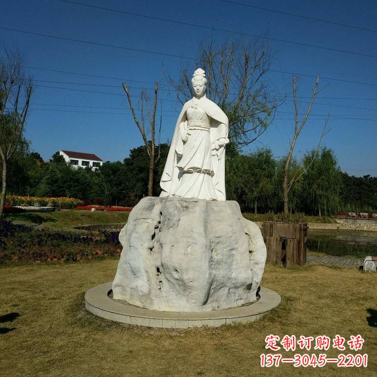 常州虞姬石雕塑-公园历史名人楚汉时期美女雕像