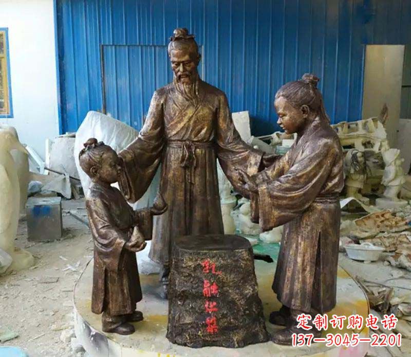 常州寓言故事孔融让梨人物铜雕