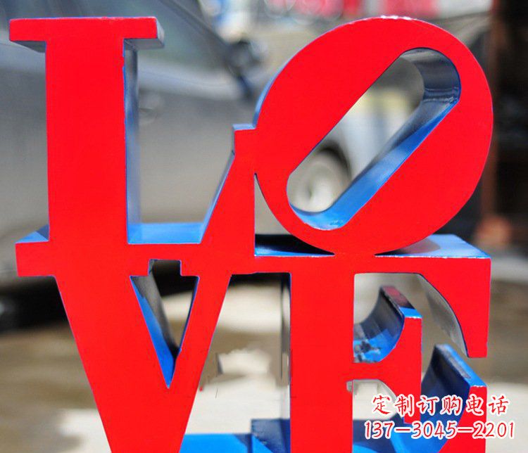 常州园林不锈钢love字母雕塑