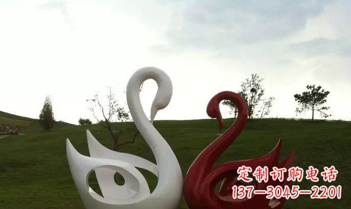 常州园林不锈钢抽象天鹅雕塑