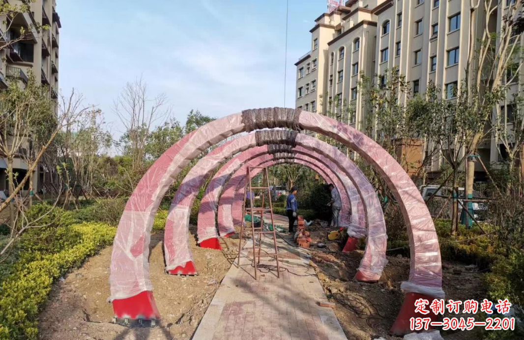 常州园林不锈钢拱门景观雕塑