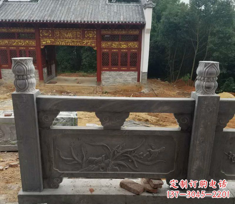 常州园林仿古兰花石浮雕栏板景观石雕
