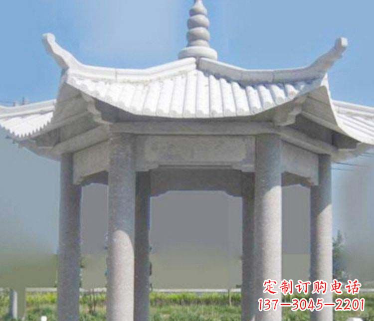 常州园林仿古石凉亭景观石雕