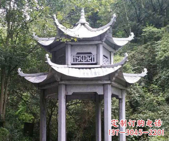 常州园林仿古石凉亭景观石雕 (3)