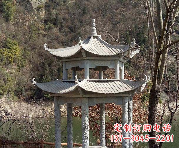 常州园林仿古双层石雕凉亭