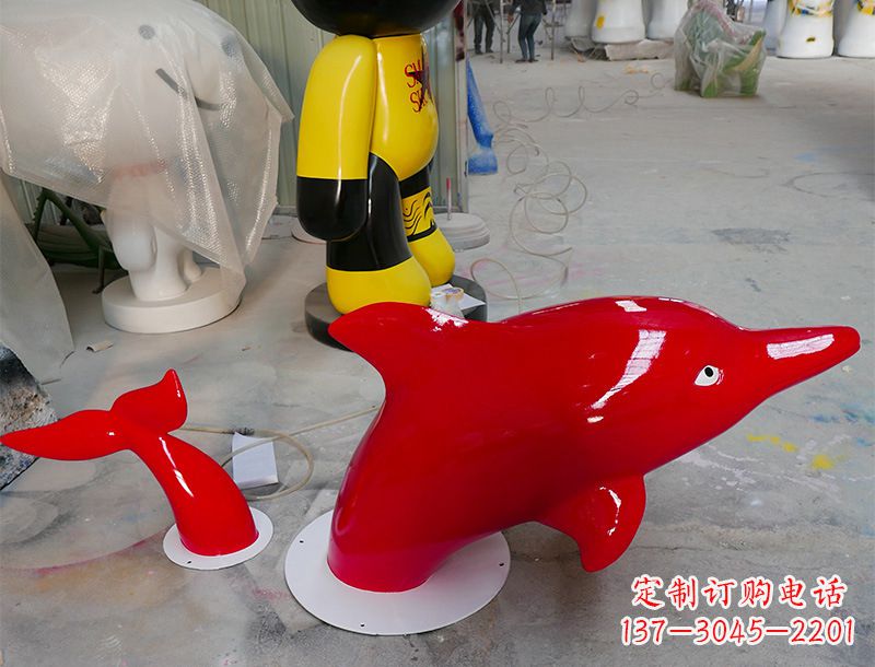 常州园林广场创意海豚入水出水雕塑摆件