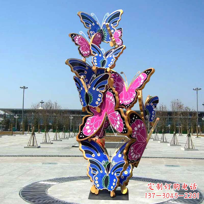 常州园林广场蝴蝶不锈钢动物景观雕塑