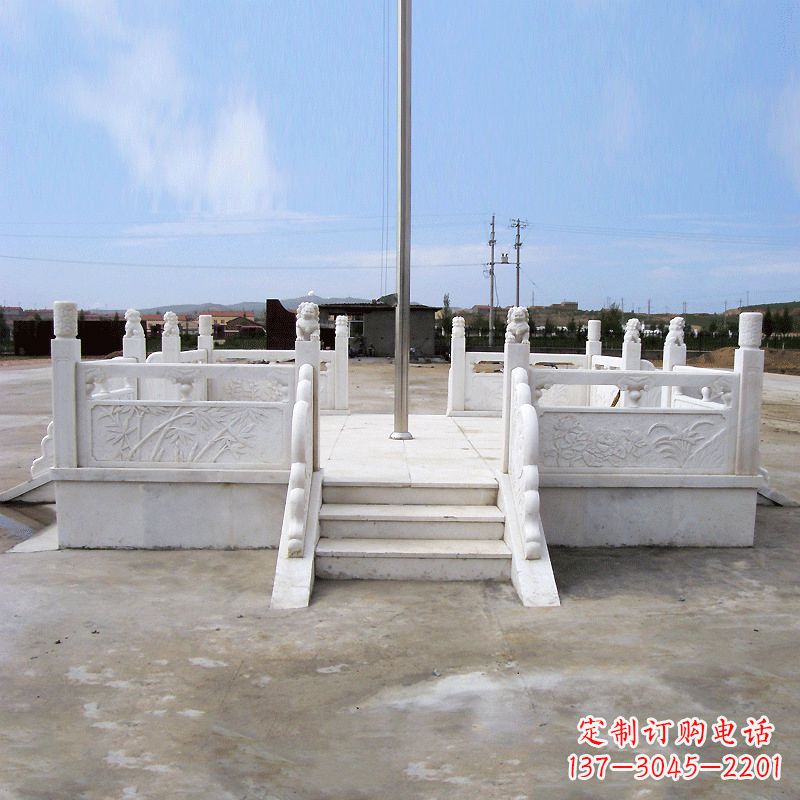 常州园林广场升旗台汉白玉石雕国旗台