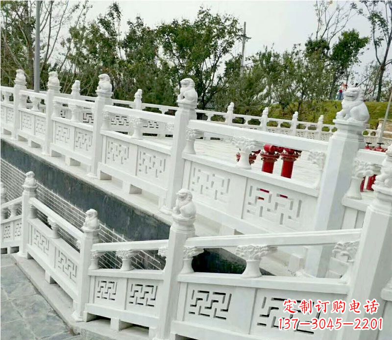 常州园林汉白玉栏板景观石雕 (2)