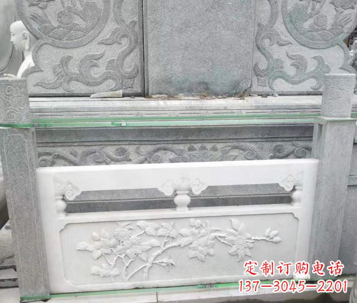 常州园林汉白玉石浮雕栏板 (3)
