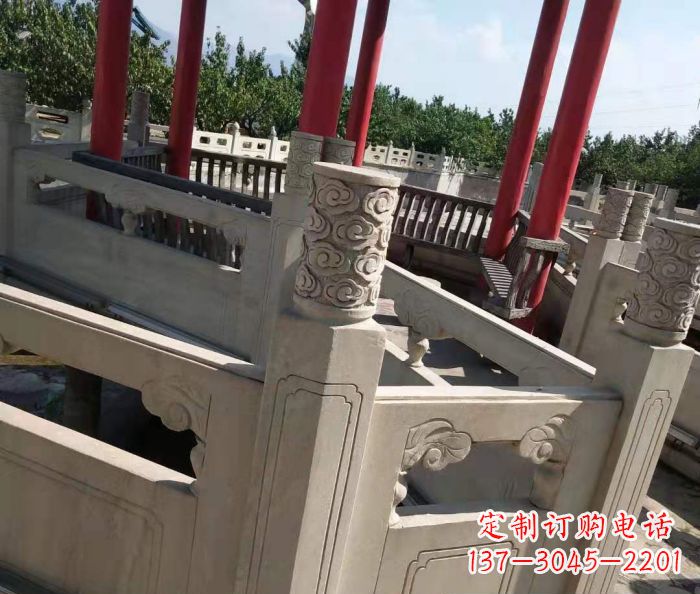常州园林景观大理石桥栏板石雕 (3)