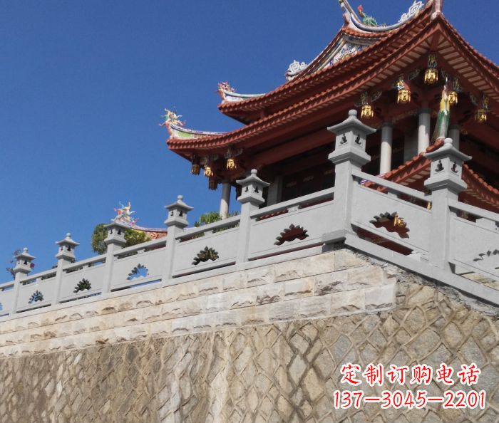 常州园林景观大理石镂空莲花石栏板