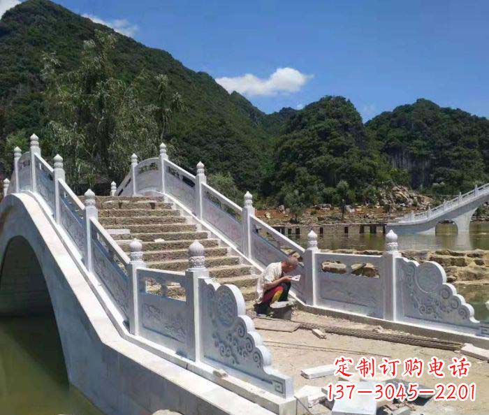 常州园林景观大理石桥栏板石雕_1