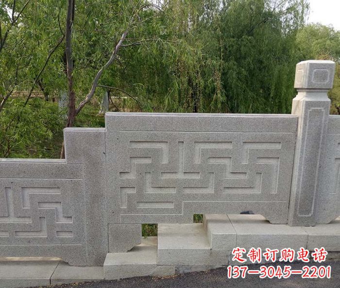 常州园林景观大理石桥栏板石雕 (7)