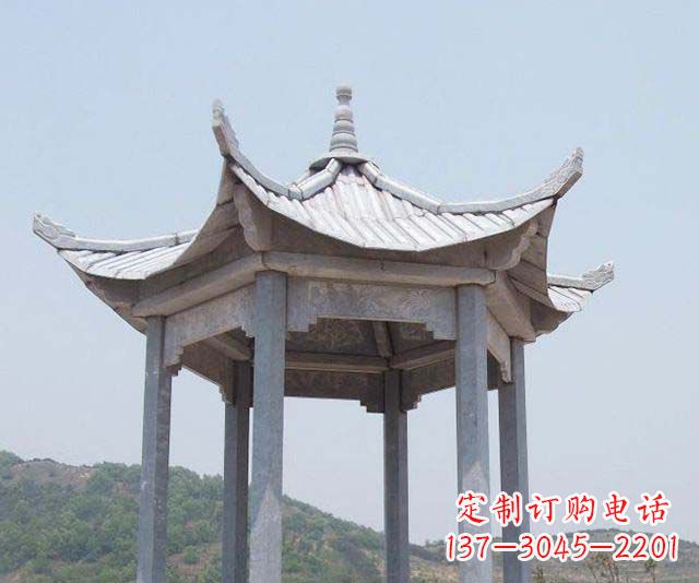 常州园林景观单层石雕凉亭 (2)
