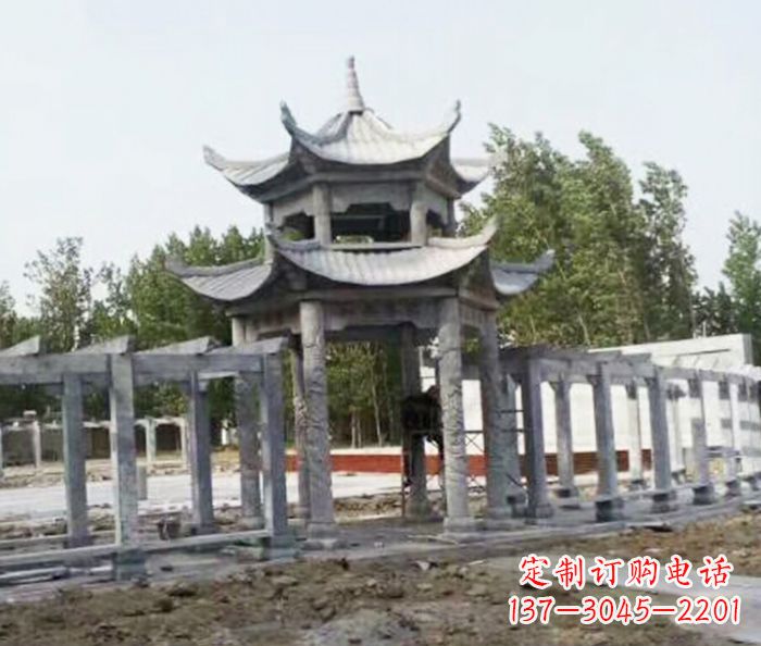 常州园林景观多层凉亭石雕 (2)