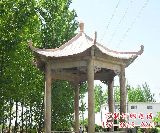 常州园林景观单层石雕凉亭