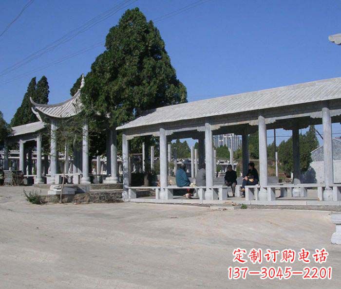 常州园林景观仿古石雕长廊凉亭 (2)