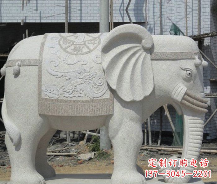常州园林景观驮宝大象石雕 (2)