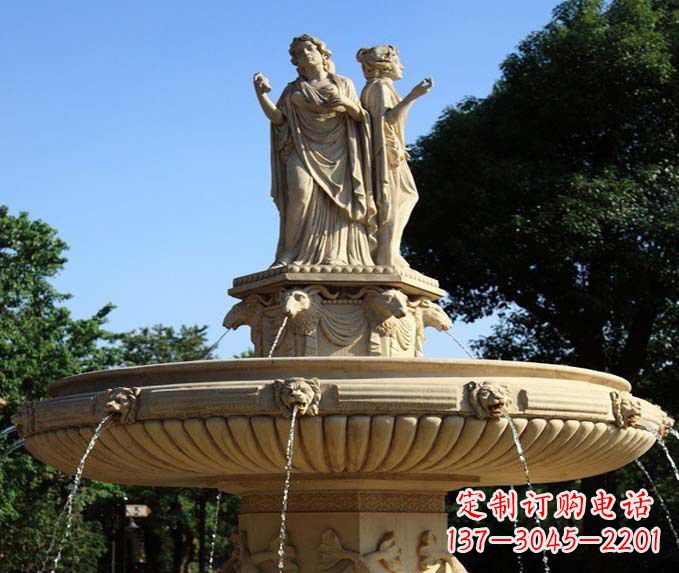 常州园林景观西方人物喷泉石雕