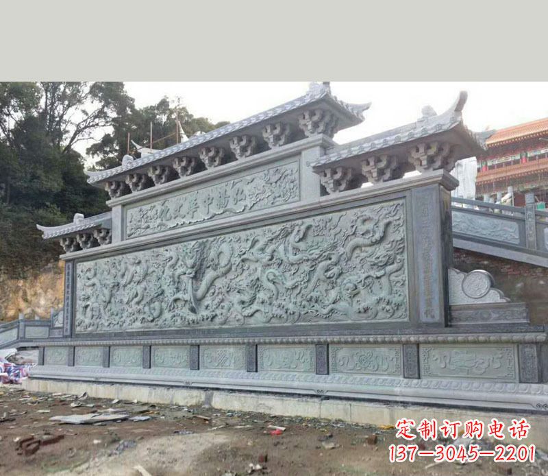 常州园林九龙壁景观石雕 (2)