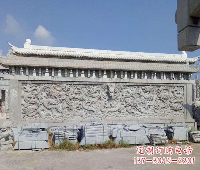 常州园林九龙壁石雕影壁 (3)