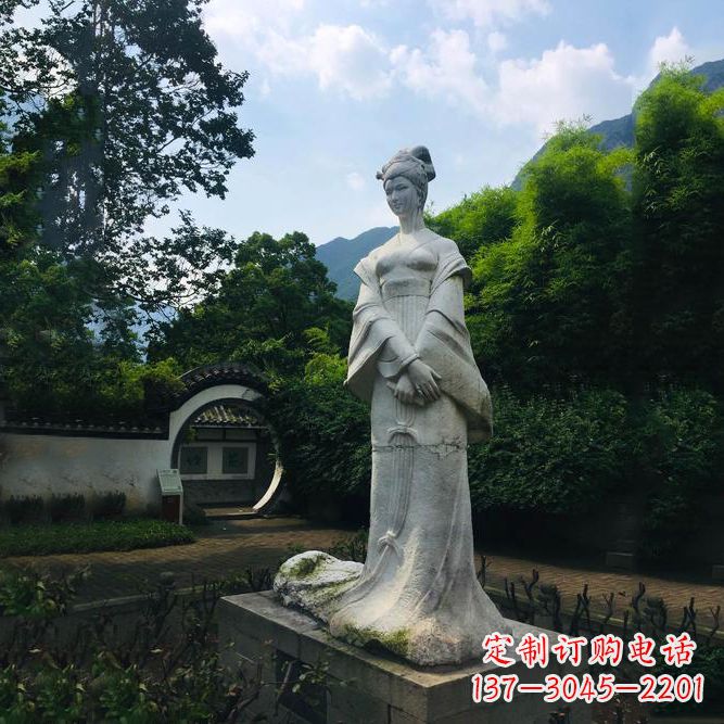 常州园林历史名人塑像王昭君汉白玉雕塑