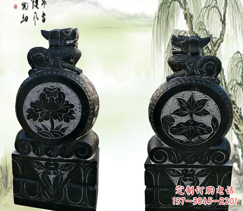 常州园林貔貅门墩石雕