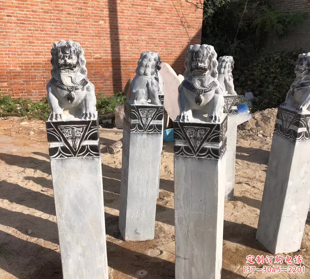 常州园林石雕狮子拴马桩