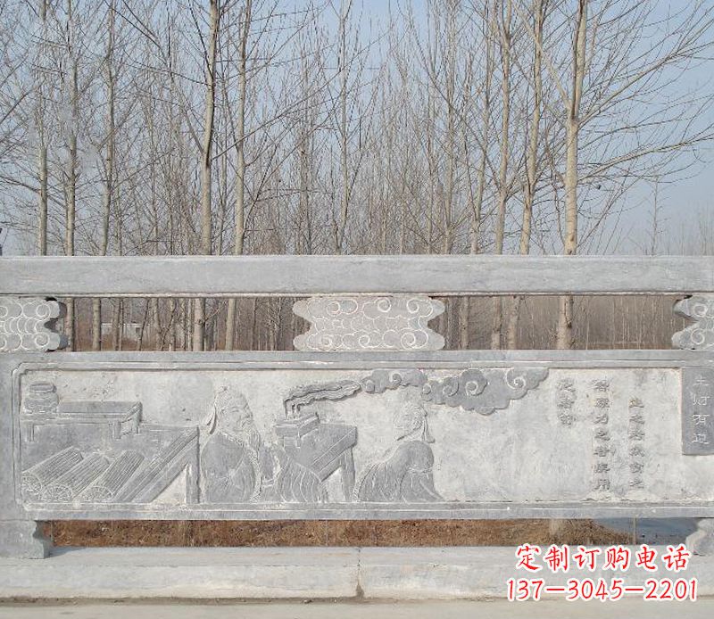 常州园林石浮雕栏板景观石雕 (3)