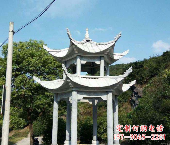 常州园林双层凉亭石雕