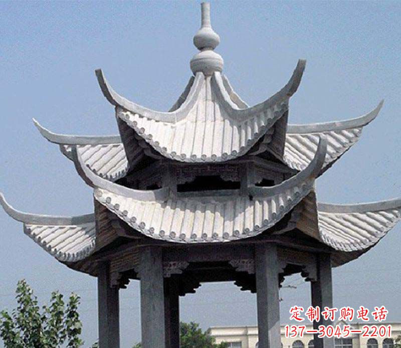 常州园林双层石凉亭景观石雕