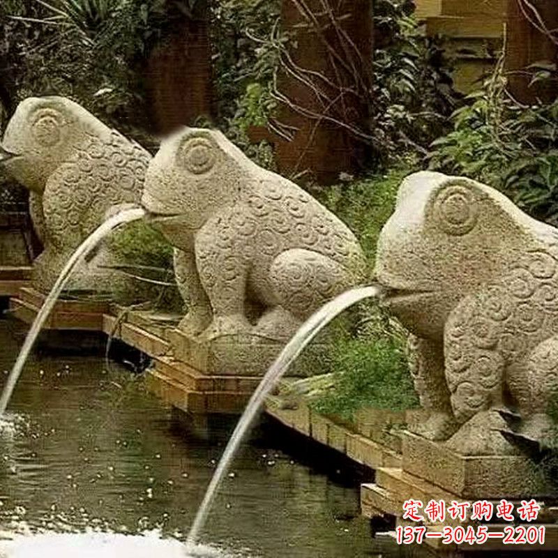 常州园林水景喷水抽象青蛙石雕