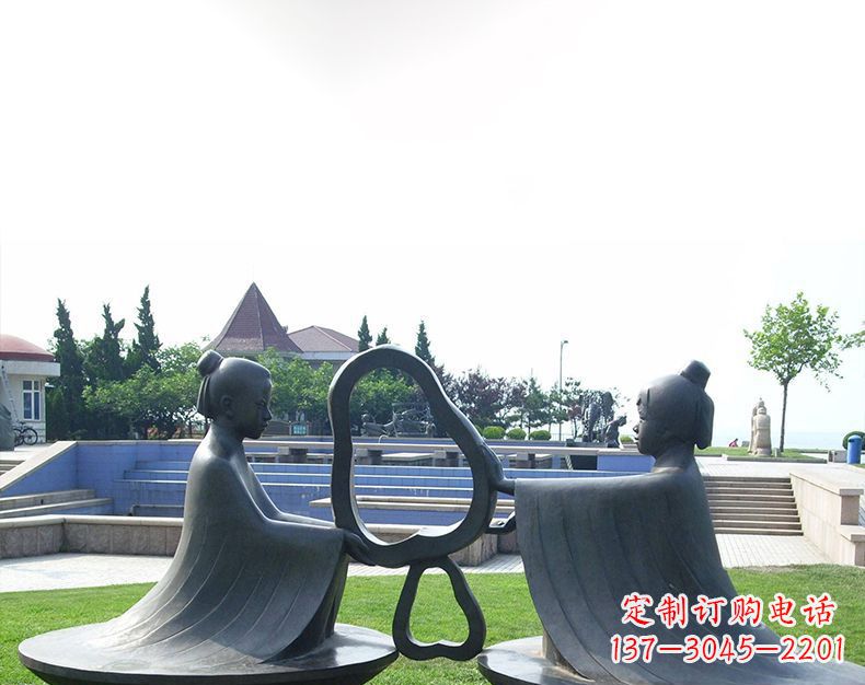 常州园林铸铜孔融让梨雕塑