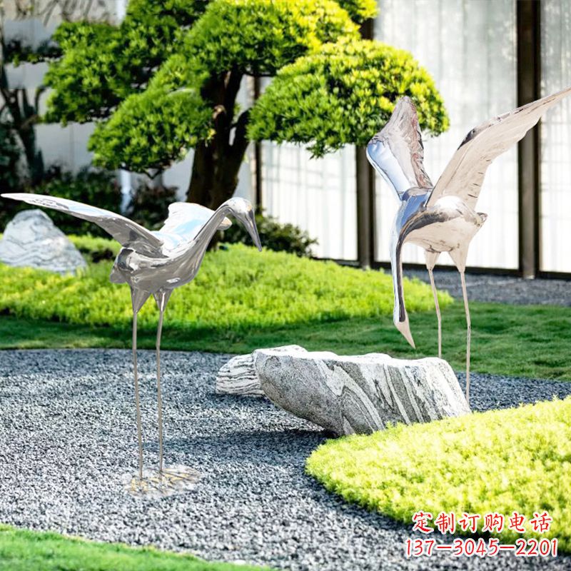 常州长春不锈钢动物鹤雕塑