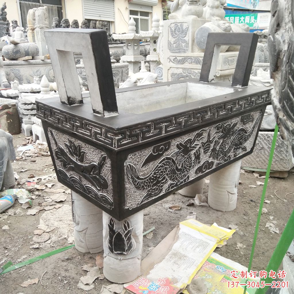 常州长方形石雕香炉