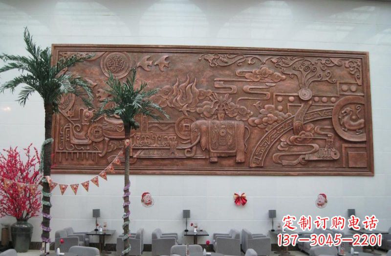 常州招财进宝大象铜浮雕